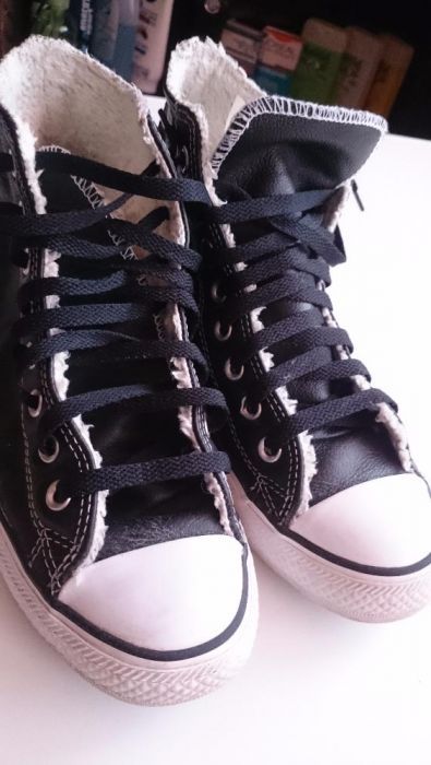 Converse All Star din piele imblanita