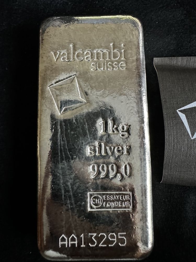 Сребърно кюлче 1кг Valcambi 1kg silver 999
