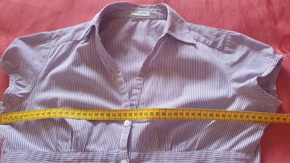 Set 2 camasi damq maneca scurta bumbac cu dungi S