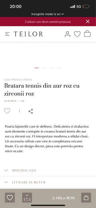 Bratara tenis Teilor
