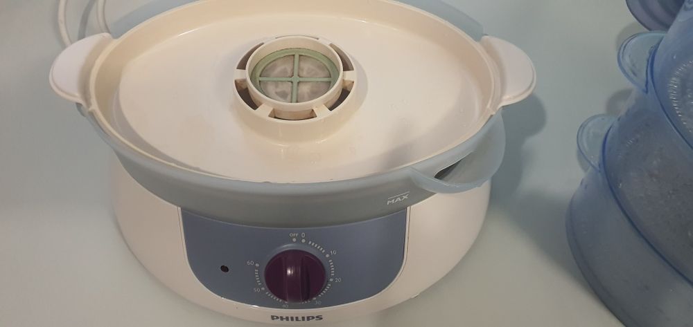 Aparat de gatit cu abur Philips HD9120, 900 W, 9 l, Alb