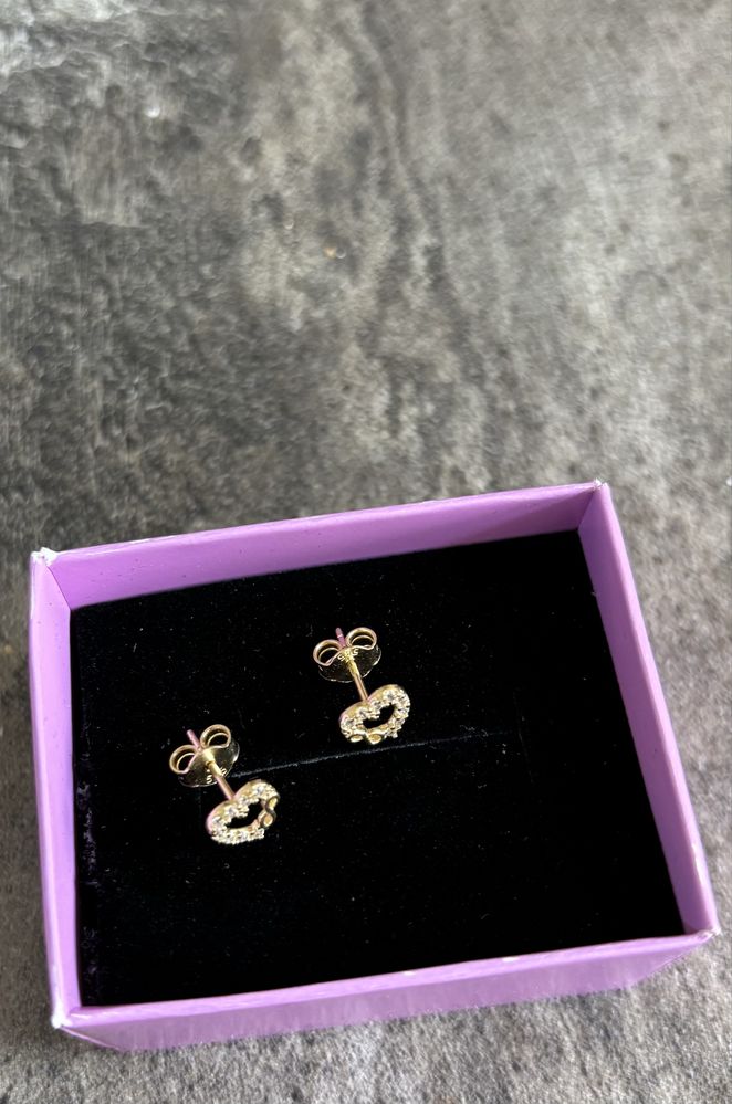Cercei inimioara din aur 14K