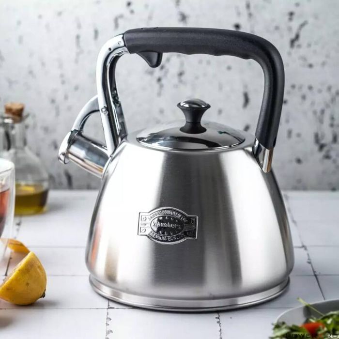 Fierbator argintiu cu fluier, aluminiu, 3L, ceainic, Klausberg