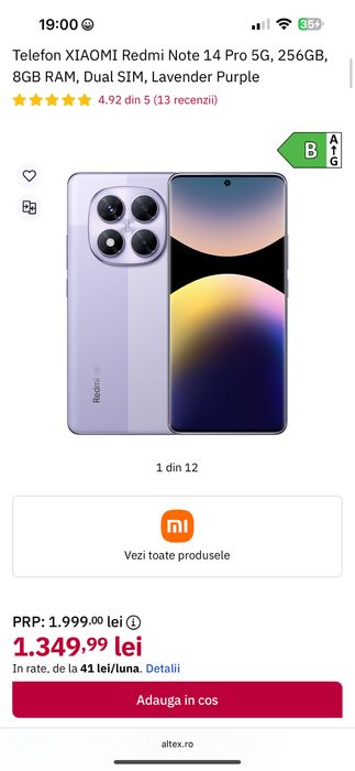 Xiaomi Redmi Note 14 Pro, 8GB RAM, 256GB, 5G, Lavender Purple