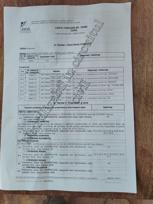 Casă de vânzare – casă de vacanță, comuna Orlești, jud. Vâlcea