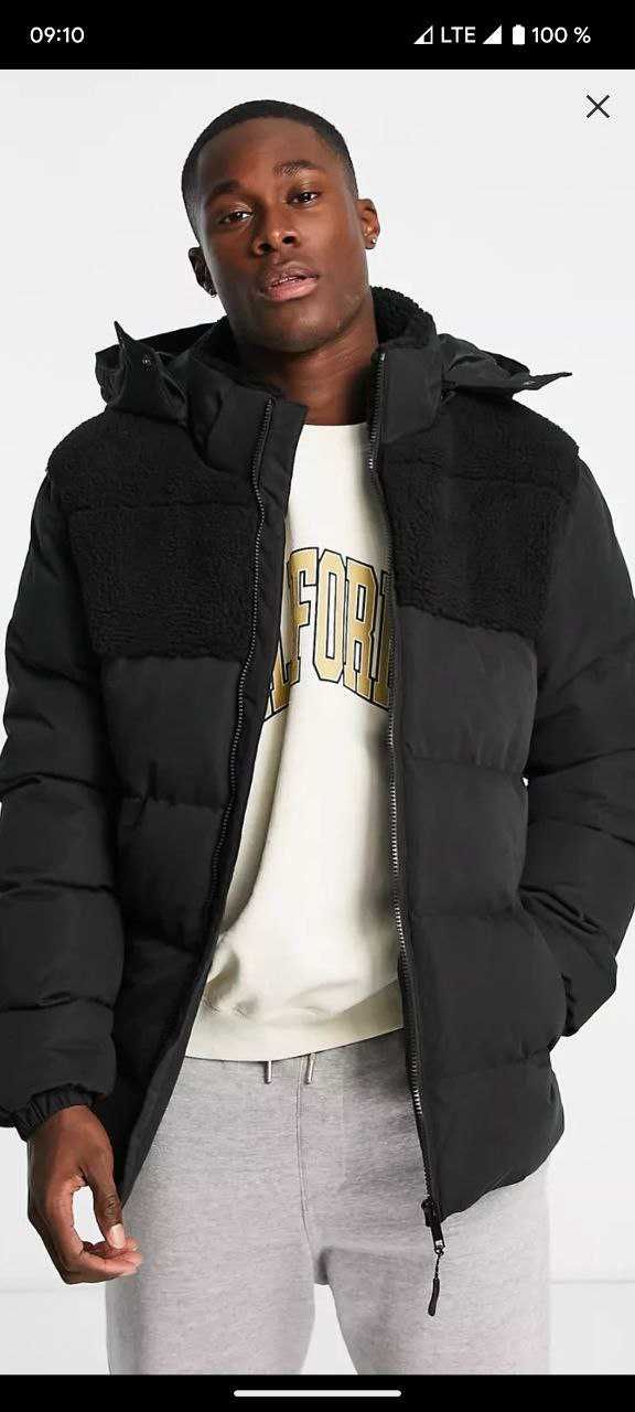 Продам куртку Threadbare puffer jacket with detachable hood in black