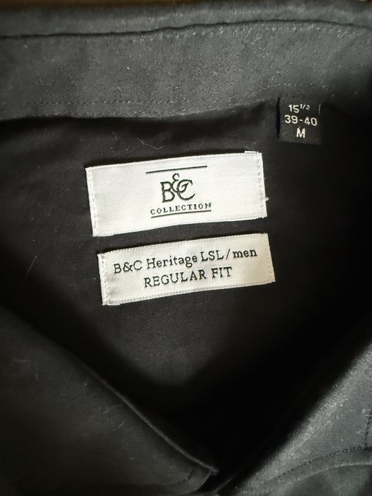 Camasa barbati Regular Fit – M 39-40, Nouă, Neagră, 100% Bumbac