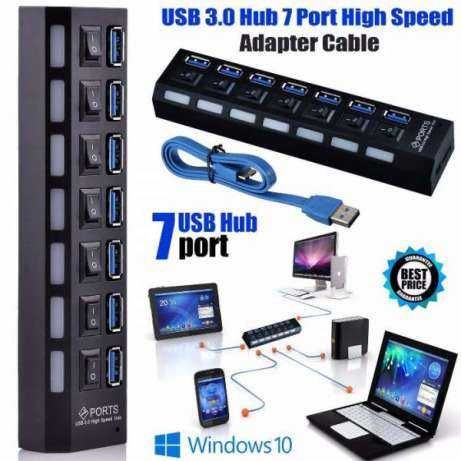 USB разклонител със 4,7 и 10 порта със копчета за изключване