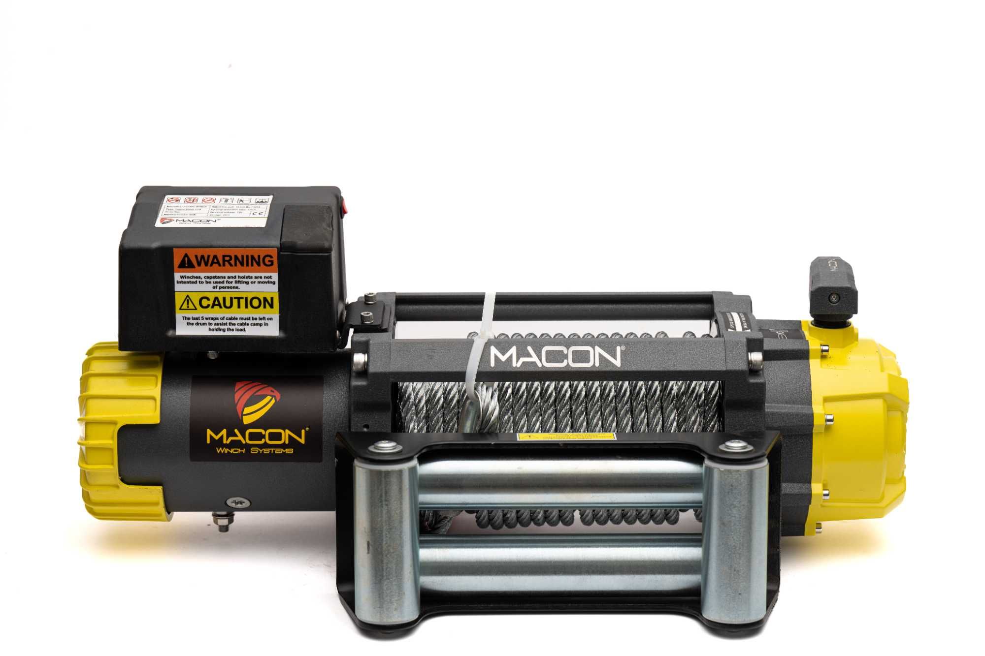 Troliu auto Macon Yellow Hawk 12000 lbs - FOARTE RAPID - cablu de otel