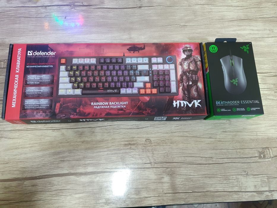 Механическая клавиатура и разер мышка 10шт