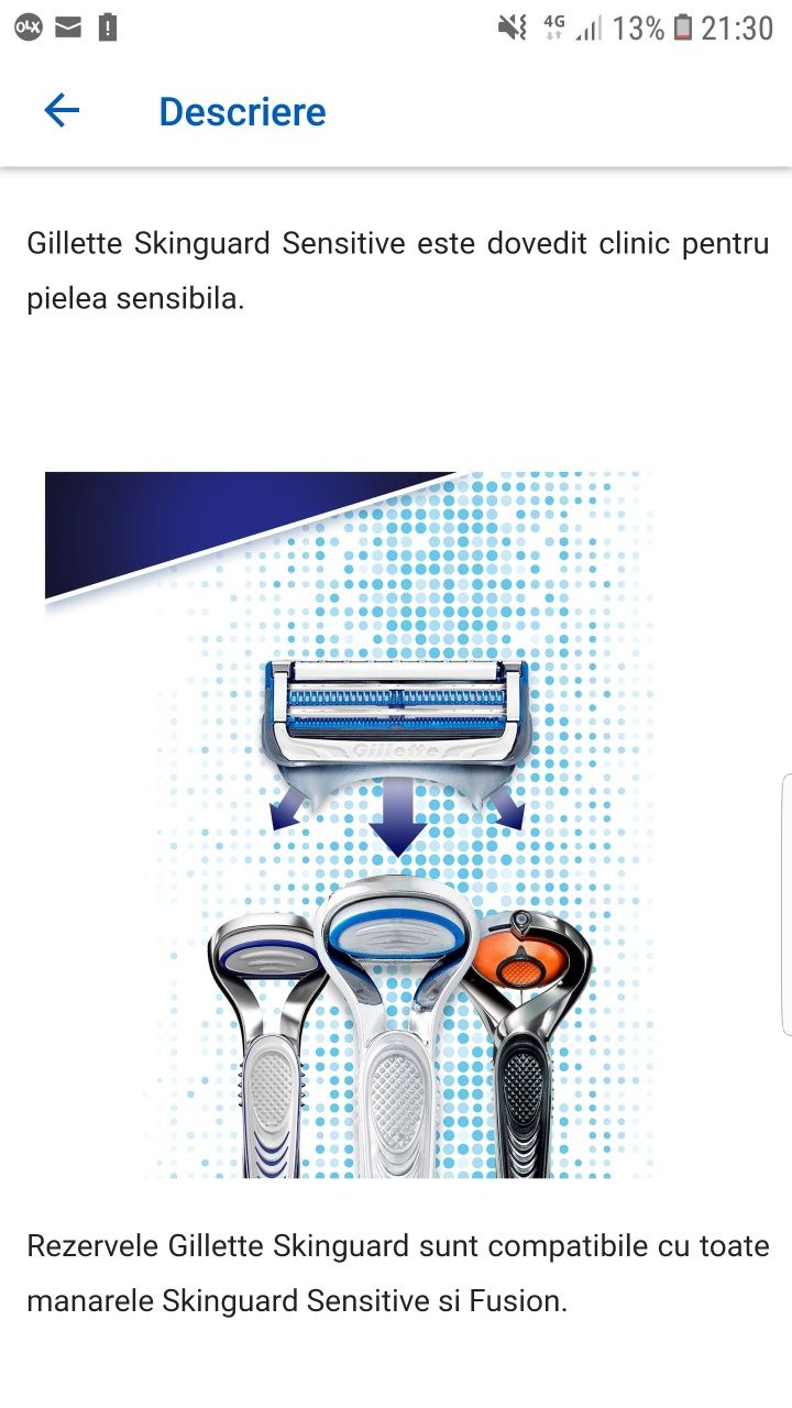 Rezerve Gillette Skinguard Sensitive, 8 bucăți, original, Germania