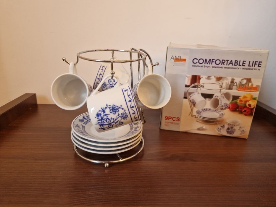 Set cafea 4 persoane cu suport