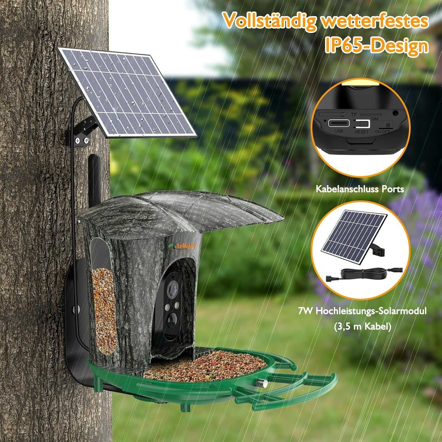 Инсталация за наблюдение на птици Lollyes Bird Feeder с камера