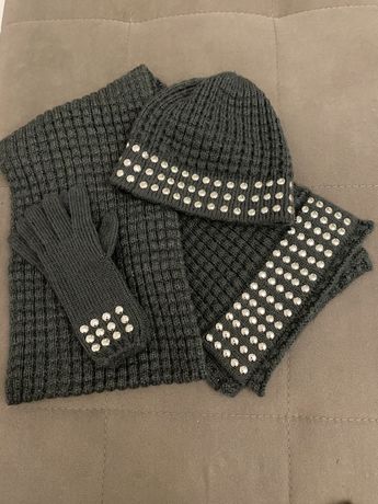 Комплект Trussardi шарф шапка перчатки