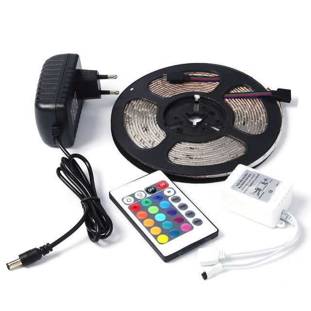 Kit Banda LED  RGB 5 metri multicolor telecomanda