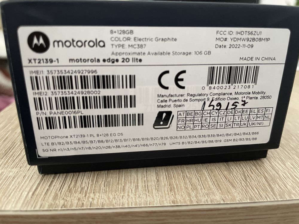 Motorola edge 20 lite 5G