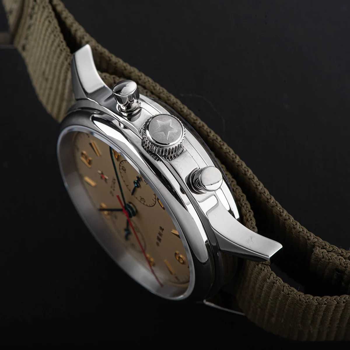 Ceas 40 mm Pilot Cronograf mecanic ST19 Seagull 1963