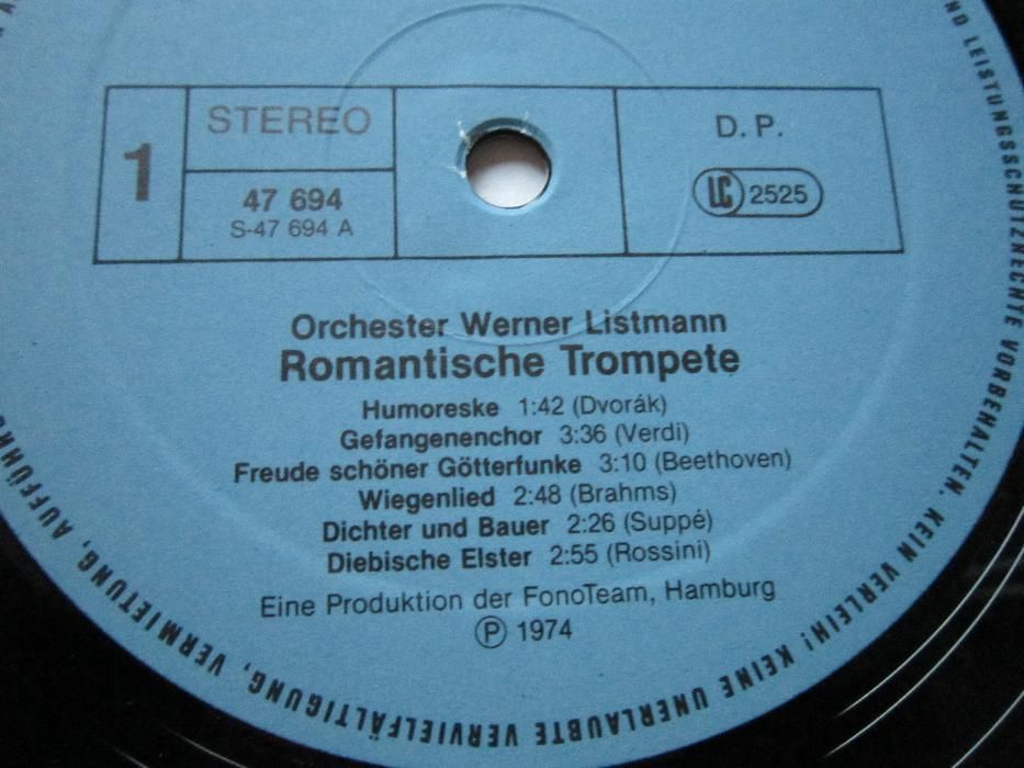 vinil -nou- Romantische Trompete-Orchester Werner Listmann 1974