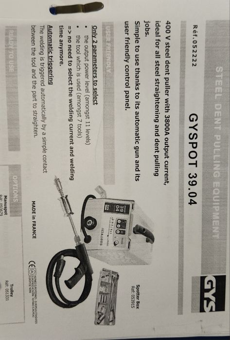 Aparat de tinichigerie auto GYSpot 39.04 profesional la curent de 380