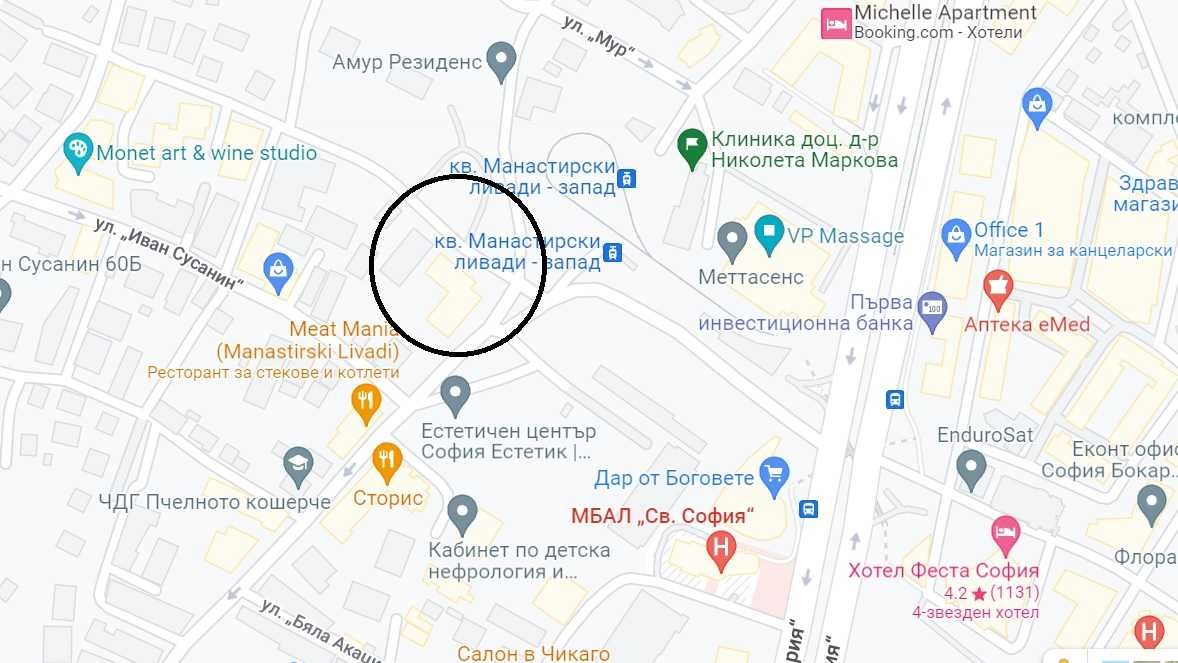 Подземно парко място - гараж под наем в Манастирски ливади -запад