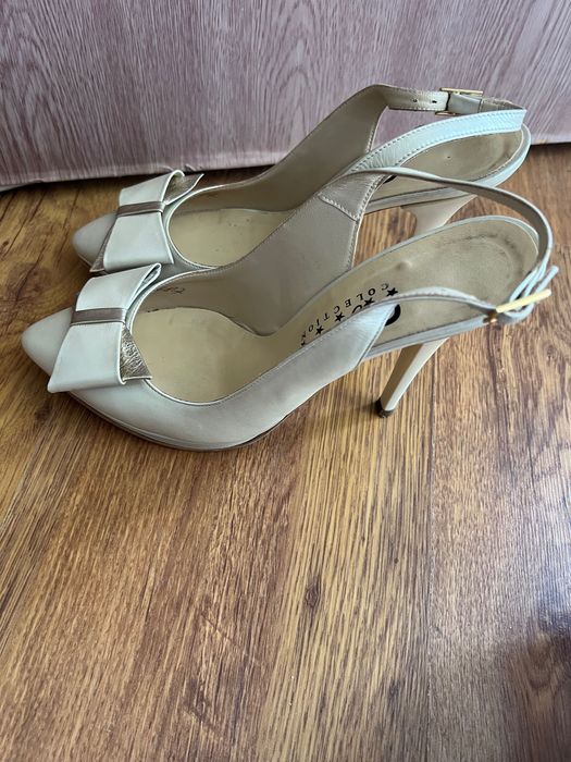 Pantof bej dama piele naturala Coryllus marime 37