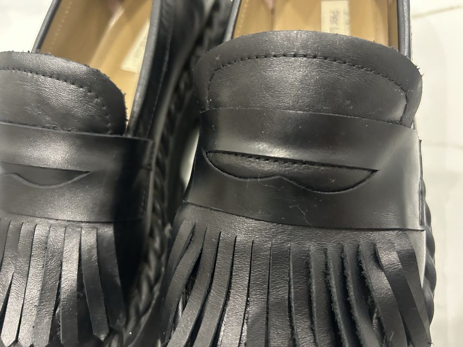 Кожаные лофферы черные туфли