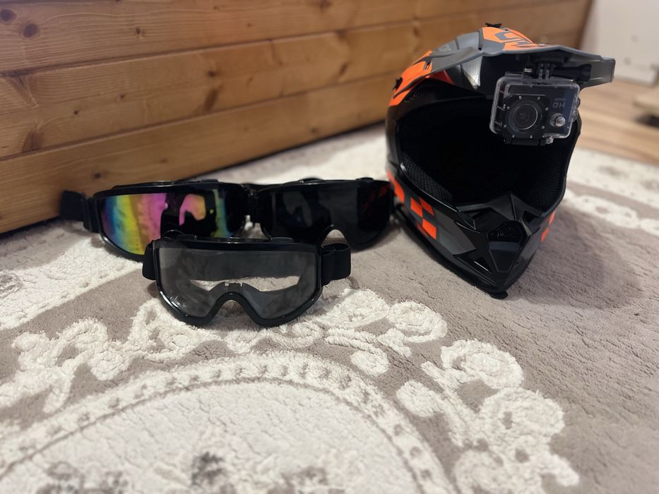 Casca enduro 3 perechi de ochelari