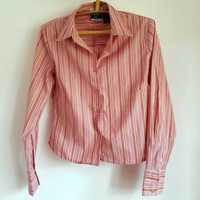 Рубашка розовая в полосочку женская