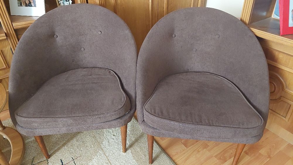 Set de 2 fotolii structura de lemn, retapitate