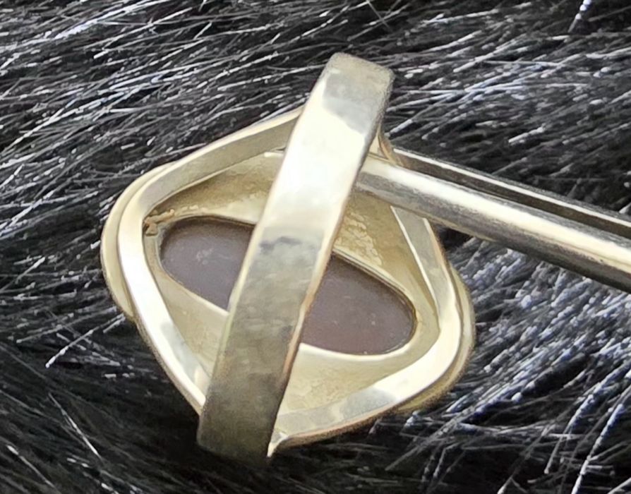 Inel argint 925 ,chihlimbar natural