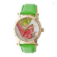 Ceas Bertha Isabella Mother of Pearl 4305 Green Leather