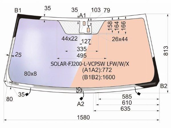 Стекло лобовое атермальное с полным обогревом + дд TOYOTA LAND CRUISER