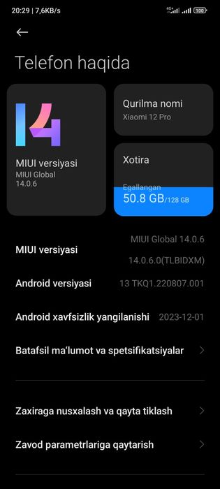 Xiaomi 12 pro  8/128