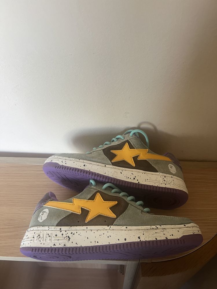 A Bathing Ape Sta Brown yellow Suede Converse