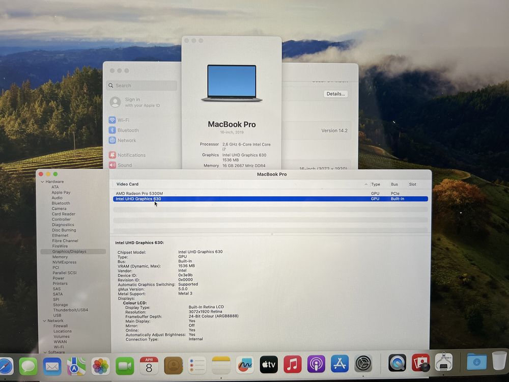 MacBook Pro 16” 4GB Ati i7 16GB RAM 512GB SpaceGrey