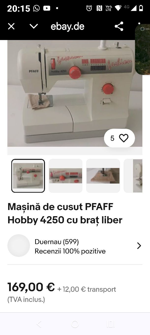 Mașină de cusut Pfaff