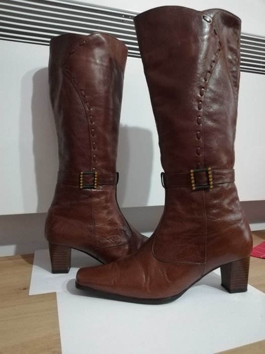 Cizme dama, lungi, piele naturala, maro , marimea 39