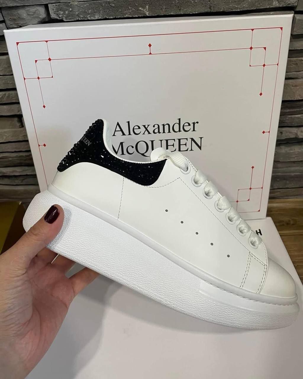 Adidași Alexander McQueen pietre negre Calitatea Premium