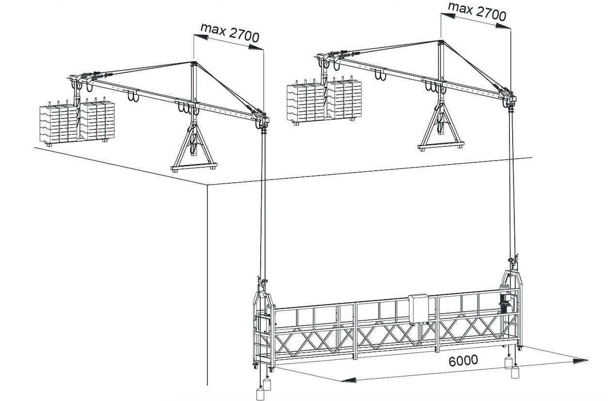 Люлька строительная ZLP-630 фасадный подъемник, платформа  Леса Lesa