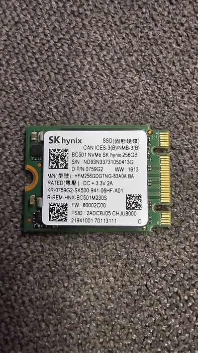 Продавам SSD NVM SATA 256gb
