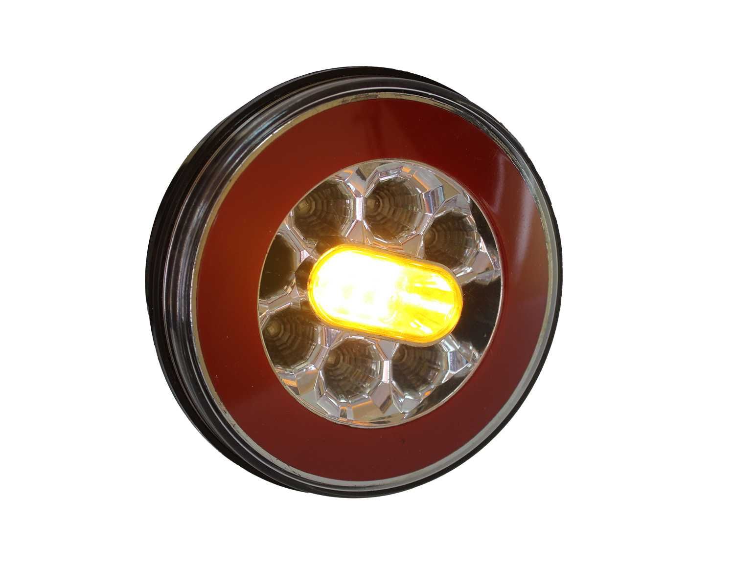 Кръгъл Стоп Габарит Мигач Хамбургер, Кръгъл Стоп, 4 функции, 12-24V