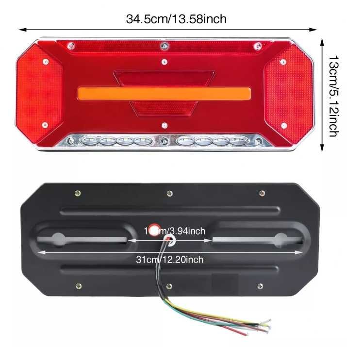 НОВ Модел LED Диодни стопове с динамичен мигач 34х13см 12V 24V