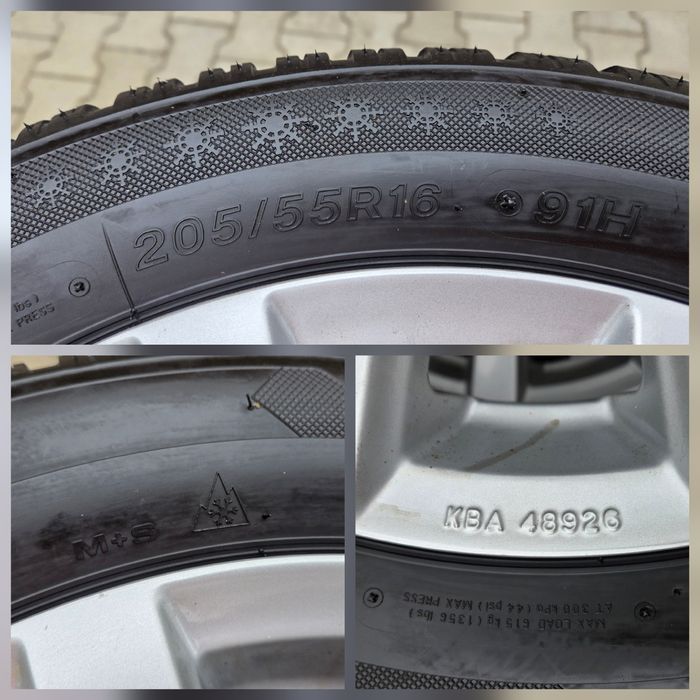 Anvelope iarna 205 55 R16 -jante 5 × 112 - VW / Seat /Audi / Skoda