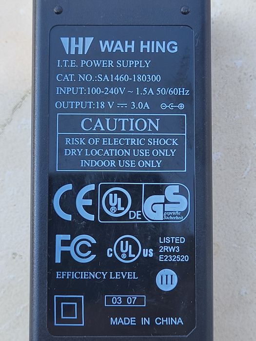 Alimentator 18V 3A 54W mufa cu pin