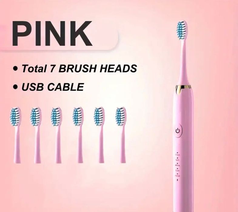 Многофункциональная электническая зубная щетка с 6 насадками