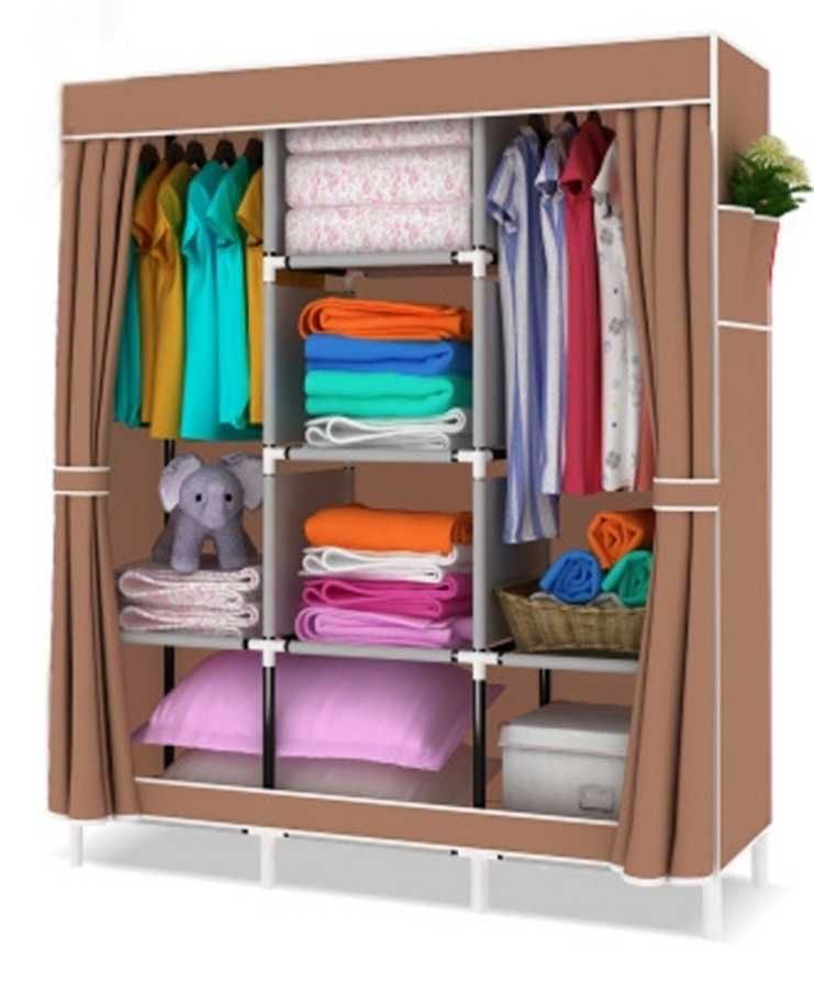 Тканевый тряпочный шкаф гардероб стеллаж 130×45×170