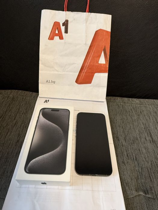 КАТО НОВ 256GB iPhone 15 Pro Max A1 Гаранция 2025г. Black / Черен
