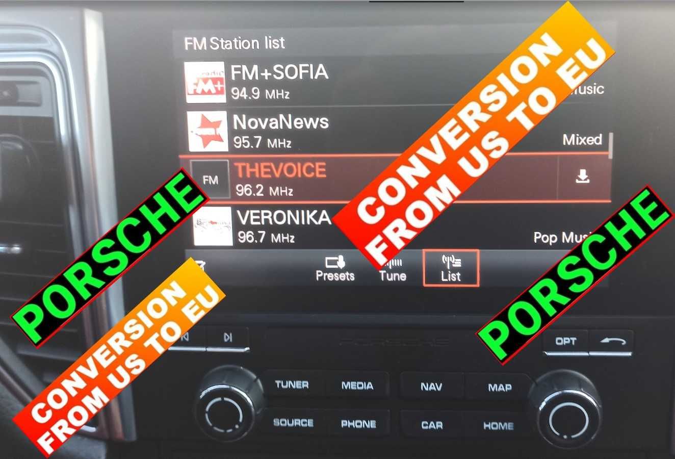 PORSCHE VIM CarPlay Android Auto цял екран Порше Panamera Full 2024map