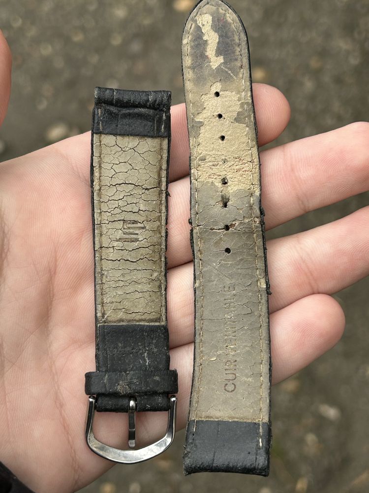 Мъжки часовник LIP Black Leather Strap In Good Condition