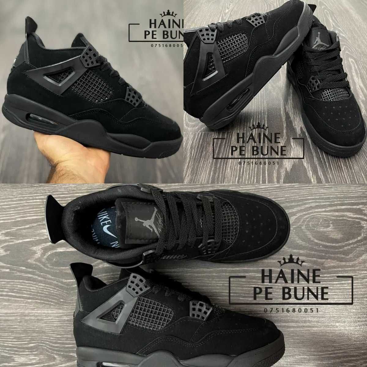 Nike Air Jordan 4 Retro "Black Cat" / Adidasi Fete / Baieti